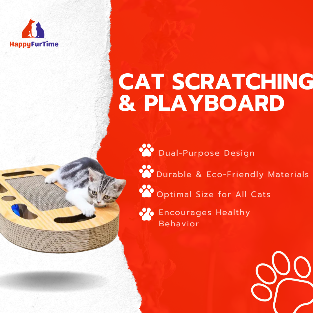 Cat Toy and Scratching Board for Playtime